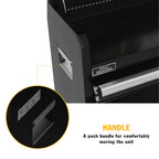 26-Inch 4-Drawer Portable Tool Chest, Metal StoraOrganizer Box, Black - Work Toolbox for Home Garaand Workshop with LocLid and Ball Bearing Slides