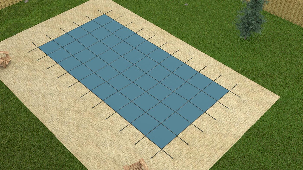 gli value x solid rectangular swimming pool winter safety cover w/ drain