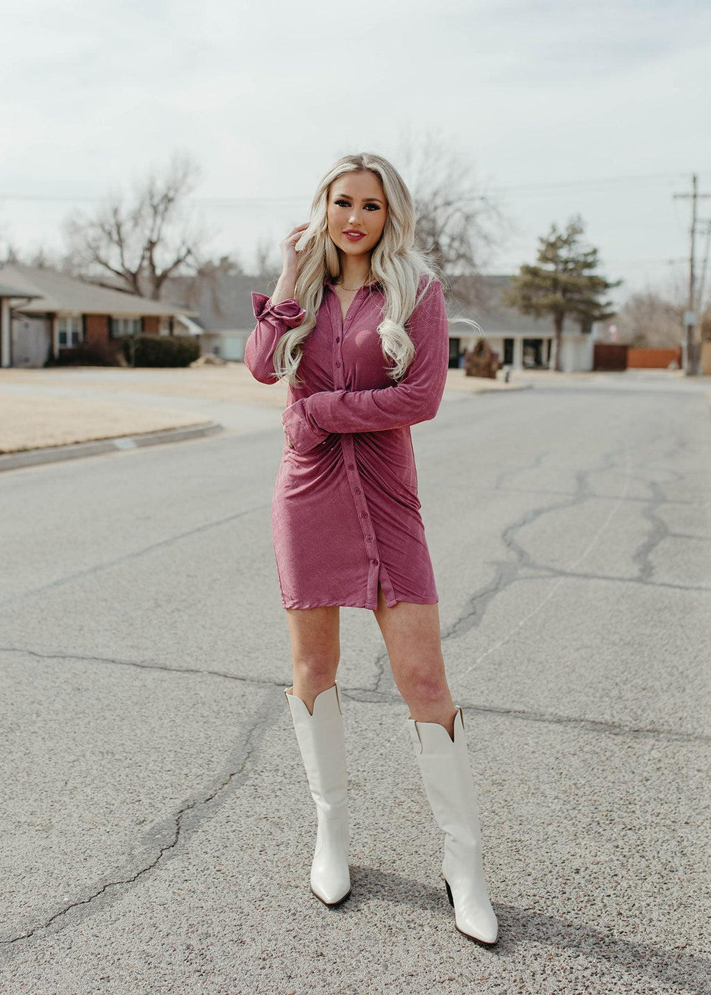 button dress
