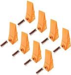 8 - bobcat style mini excavator/skid steer bucket teeth w/pins - 6737325