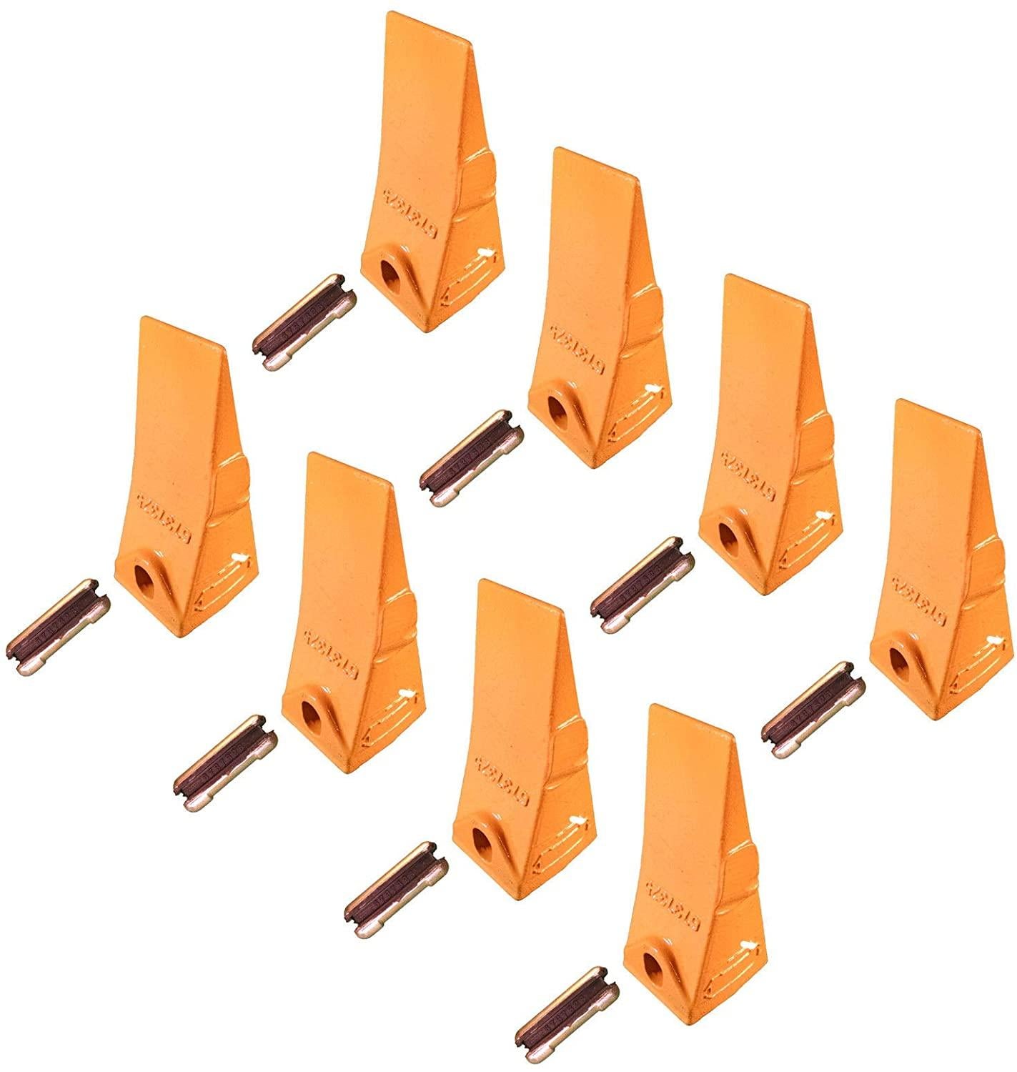 8 - bobcat style mini excavator/skid steer bucket teeth w/pins - 6737325