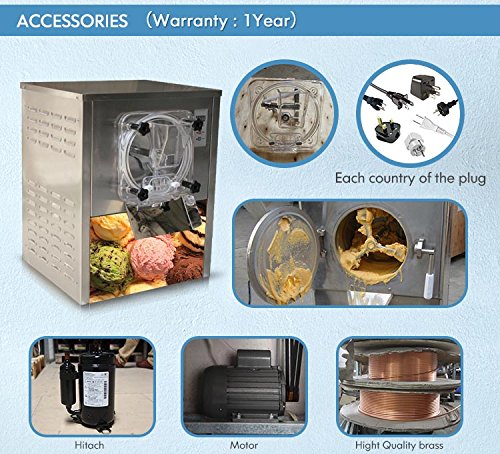 Commercial Desktop Hard ice Cream Machine, Counter top Hard ice Cream Maker, Ice Cream Machine, Snack Food Machine for Restaurant, Snack Bar, Ice Cream Shop
