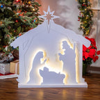33 in. H Electric Manger Scene Silhouette Light with 59 Warm White LED Lights, Outdoor Adaptor
