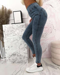 solid color high waist skinny jeans