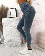 solid color high waist skinny jeans