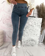 solid color high waist skinny jeans