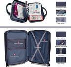 2 Piece Carry On Luggage Sets 12inch Cosmetic Case 20inch Suitcase with Wheels (Blue, 2-piece Set)