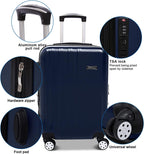 2 Piece Carry On Luggage Sets 12inch Cosmetic Case 20inch Suitcase with Wheels (Blue, 2-piece Set)
