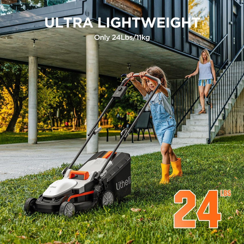 Cordless Lawn Mower 13 Inch, U20 Handy+ 20V Electric Lawn Mowers for Garden, Yard and Farm, 5 Heights Adjustment, Light Weight,2 x 4.0Ah Portable Battery Included