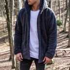 Men winter plush warm casual coat hoodies