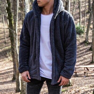 Men winter plush warm casual coat hoodies