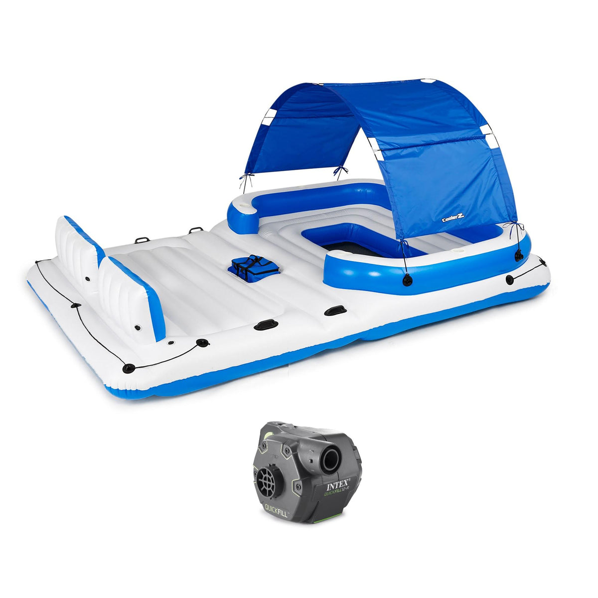 120 V Quick Fill Cordless Inflatable Air Pump &amp;  Floating Island