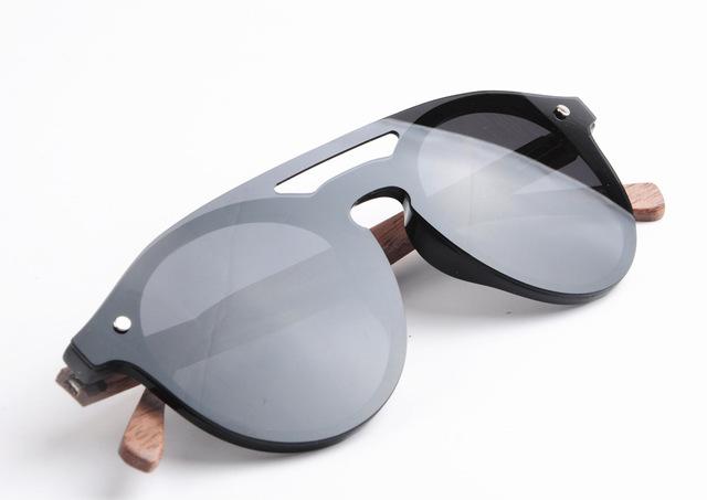 Wooden Leg Lightweight Pilot Style Polarized Sunglasses