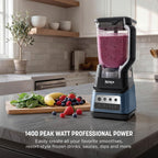 Professional Plus Blender Premier | Max Power Smoothie Blender, Ice Cream Maker, Frozen Drink & Margarita Machine | 3 Auto IQPresets, 1400 W, 72oz Total Crushing Pitcher | Blue | BN701BLBRN