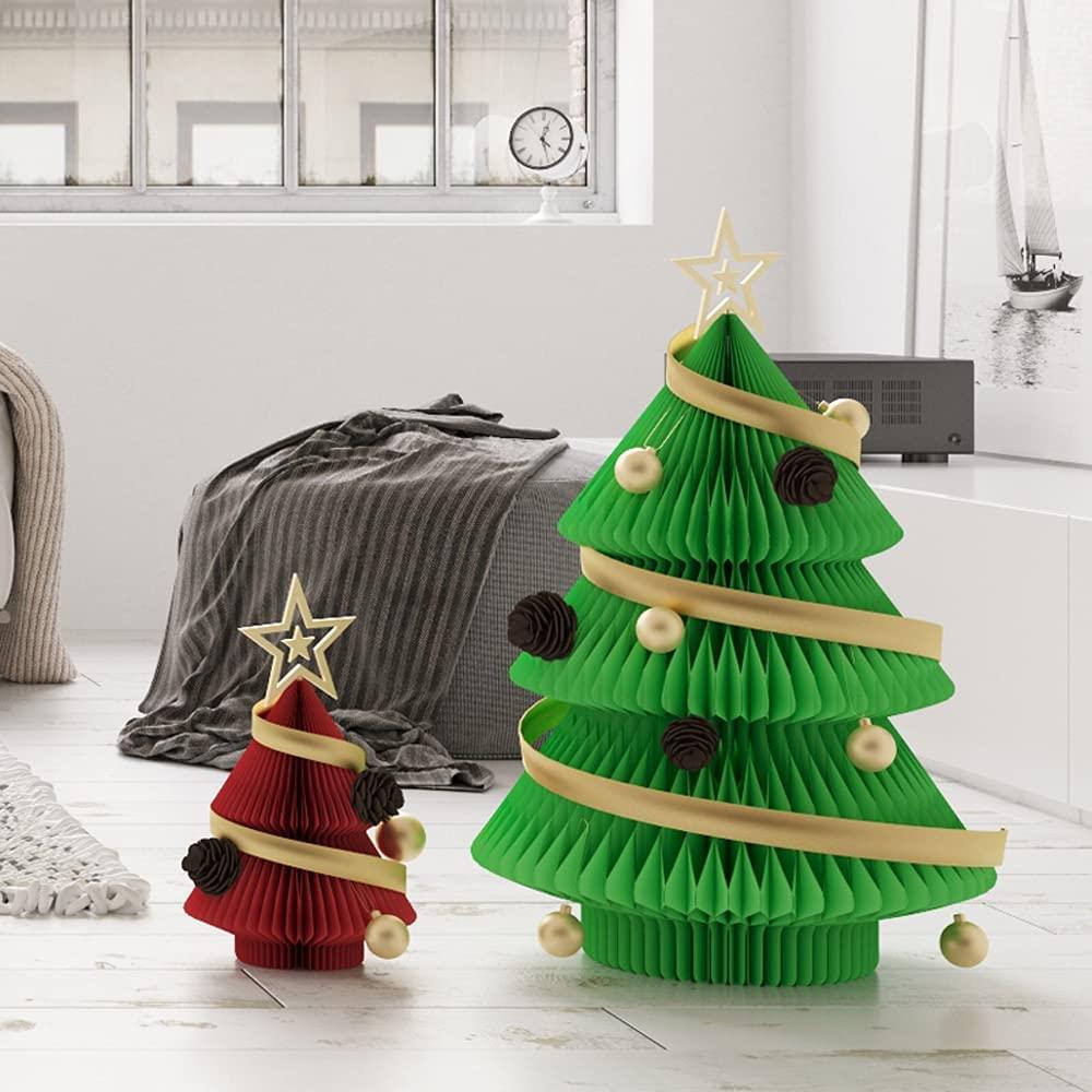 Sxcespp Folding Modern Home Christmas Decoration丨Paper Christmas Holiday Party Decoration Christmas Tree丨Suitable for Home, Shopping Malls, Window Decoration
