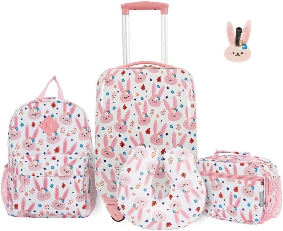 Kids' 5 Piece Luggage Travel Set, Bunny