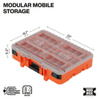 54400MBX MODbox Tall Compartment Box, Full-Width Tool Organizer, Small Parts Tool Box with 20 Compartments, 9 Removable Bins for Fasteners, Stackable Module