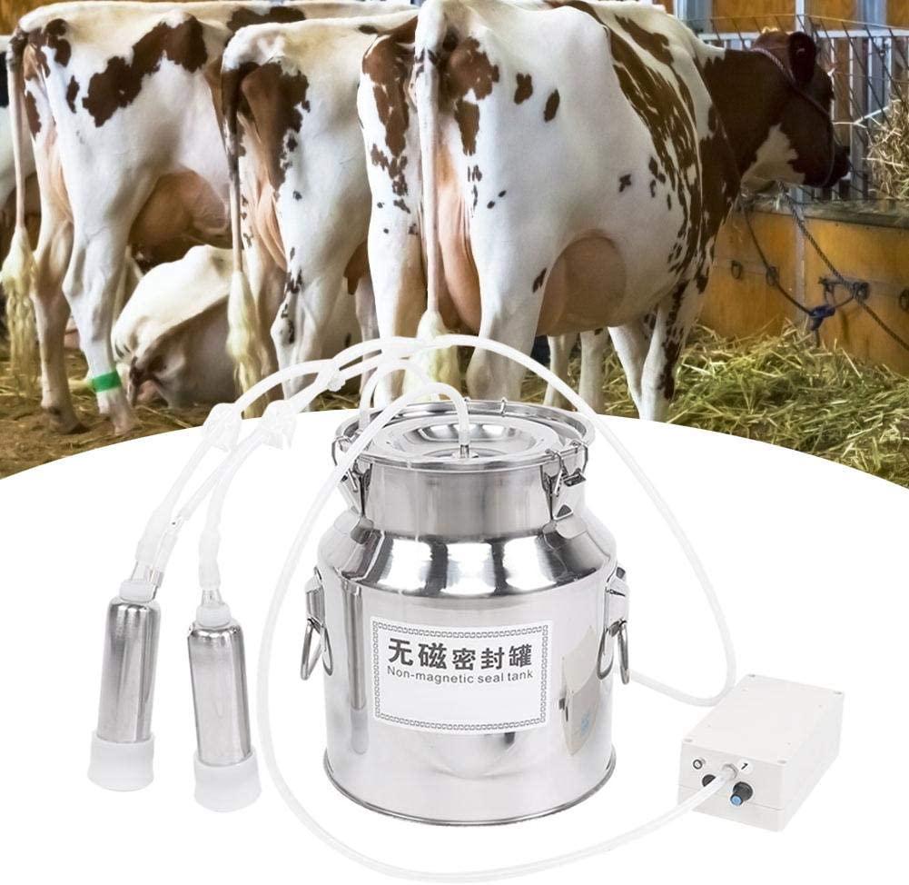 milking machine kit for cow sheep, adjustable vacuum pump milker automatic milker milking machine for home, portable electric milker livestock milking equipment(14l)(#1)
