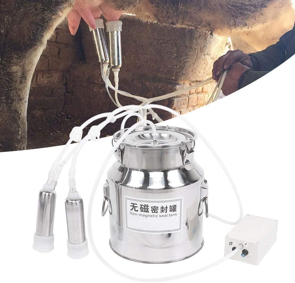 milking machine kit for cow sheep, adjustable vacuum pump milker automatic milker milking machine for home, portable electric milker livestock milking equipment(14l)(#1)