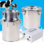 dyrabrest pulsation milking machine single bucket piston vacuum pulsation milking machine 304 stainless steel goat cow milking supplies for cows cattle or sheep optional (for cow 5l)
