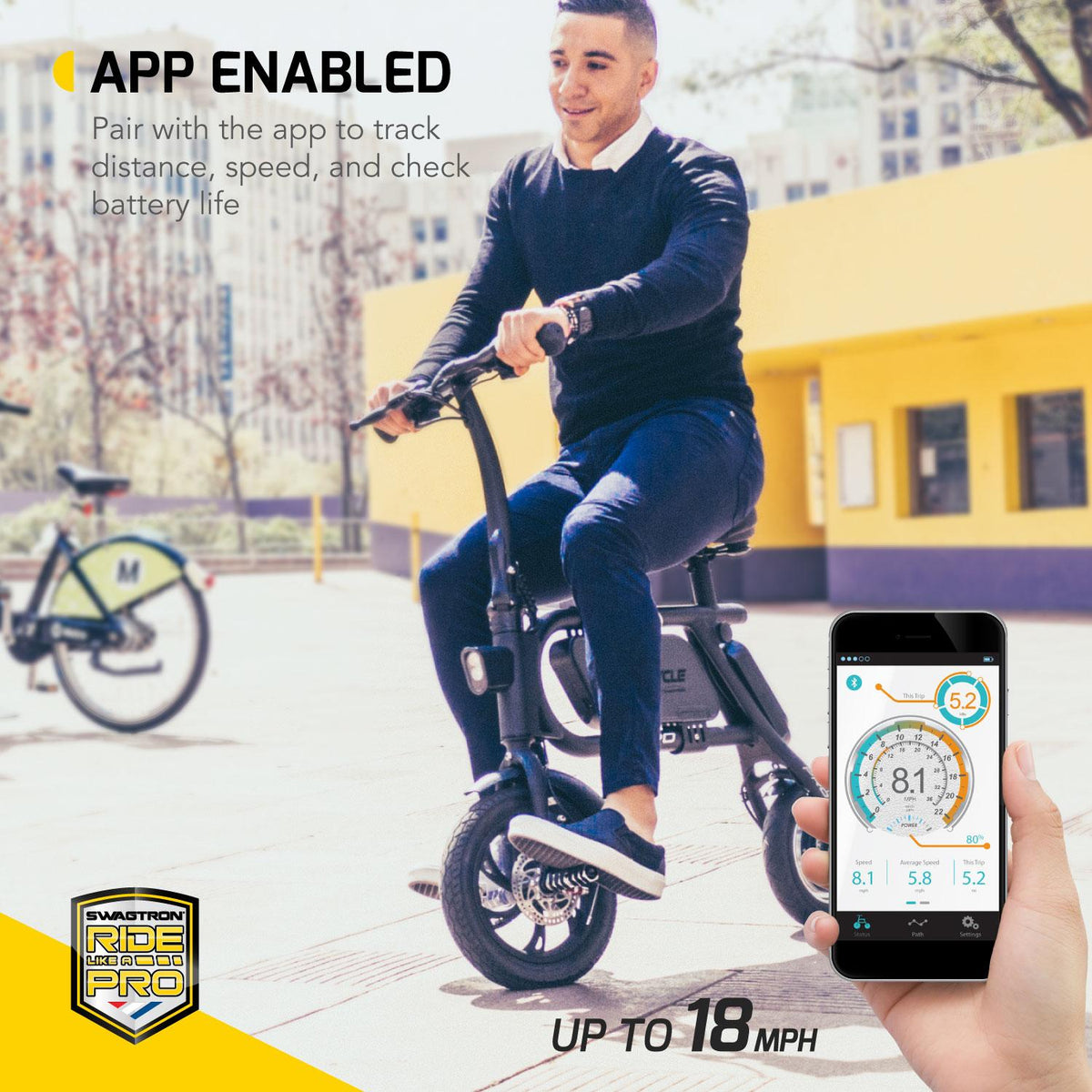 Swagtron Swag cycle Pro Pedal-Electric Scooter Rider