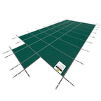 swimming pool safety cover 18x36ft safety pool cover w/4x8ft center end steps