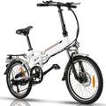 20" Folding Electric Bike with Removable LarCapacity Lithium-Ion Battery (36V 250W), Electric Bicycle 7 Speed Gear and Three WorModes (White, 20 inch)