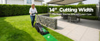 14" Cordless Lawn Mower, 20V Lightweight Push Mower with 2×5.0Ah Battery, Ultra-Quiet Motor for Small Yards, Lawn Care, Backyard Maintenance