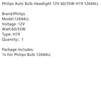 For Philips Auto Bulb Headlight 12V 60 / 55W H19 12644LL Generic