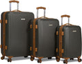 Legion Generation 3-pc Hardside Spinner TSA Combination Lock Luggage Set, Charcoal, 3-Piece