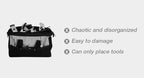 Portable Mini Metal Tool Box with 2 Drawers | Metal Tool Chest, Ball Bearing Slides, Top Storage, Latch Handle, PVC Drawer Liners, PP Feet Pads