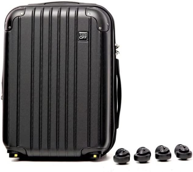 18 inch Hardshell Carry On Suitcase that Converts into Underseater Luggage with Removable Spinner Wheels for Airline Personal Item Use Requirements, 18 x 14 x 8 Inches - Black