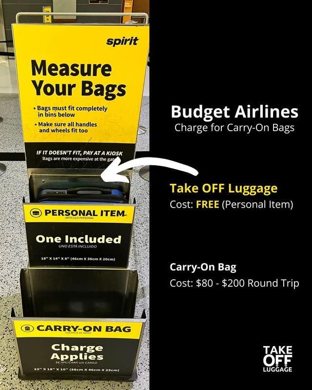 18 inch Hardshell Carry On Suitcase that Converts into Underseater Luggage with Removable Spinner Wheels for Airline Personal Item Use Requirements, 18 x 14 x 8 Inches - Black