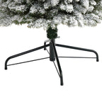 Nearly Natural 9' White Pencil Flocked Artificial Christmas Tree Prelit 600 Clear Lights
