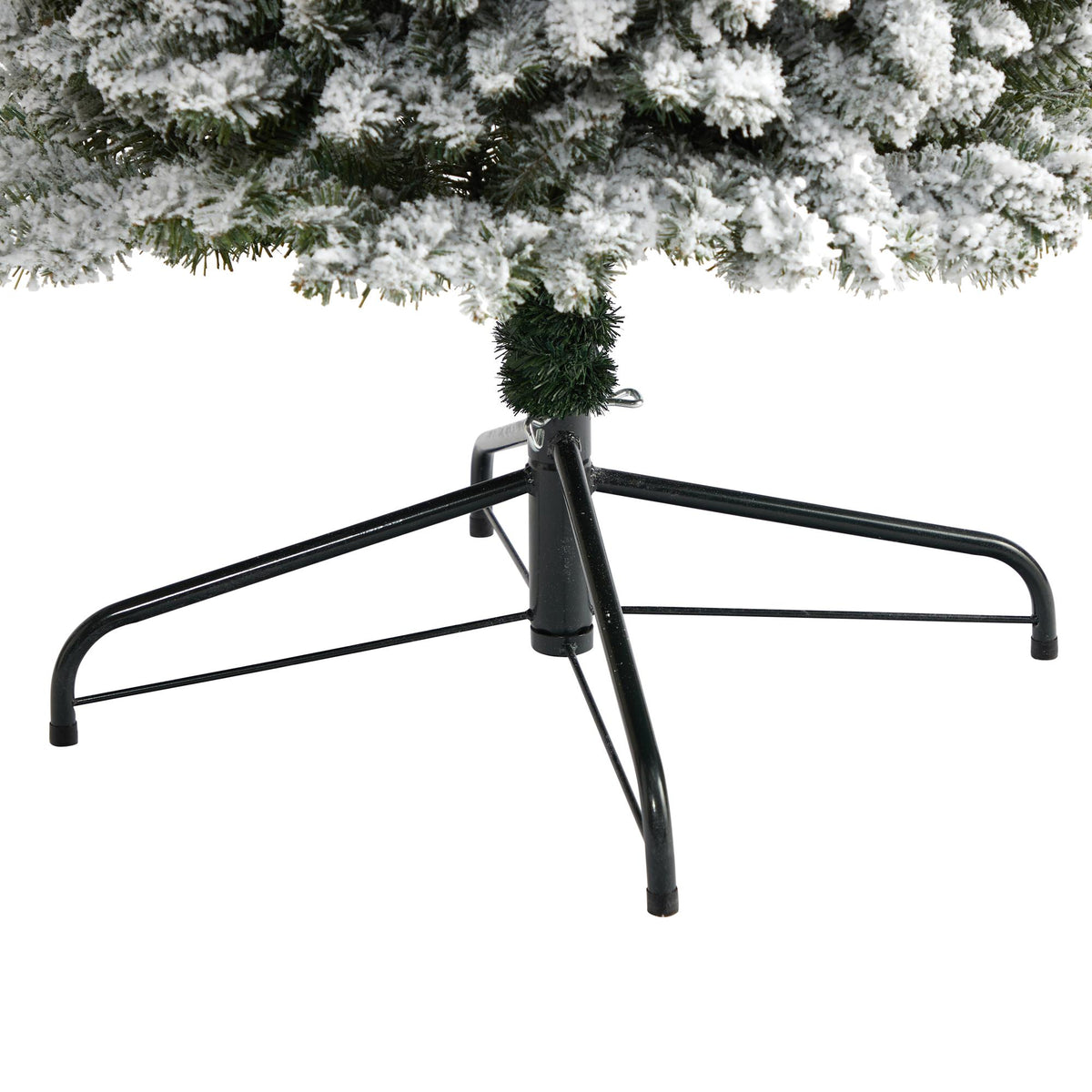 Nearly Natural 9' White Pencil Flocked Artificial Christmas Tree Prelit 600 Clear Lights