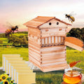 auto flow beehive food grade beekeeping wooden house with 7 automatic honey flow combs for beekeeper starter (bpa free)
