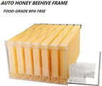 auto flow beehive food grade beekeeping wooden house with 7 automatic honey flow combs for beekeeper starter (bpa free)