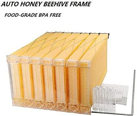 auto flow beehive food grade beekeeping wooden house with 7 automatic honey flow combs for beekeeper starter (bpa free)