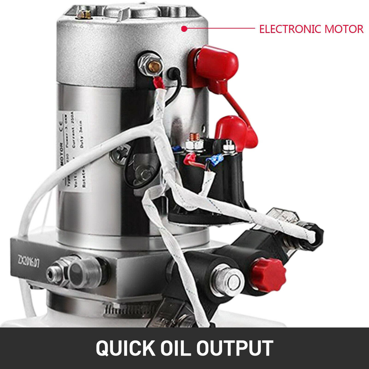 Double Acting Hydraulic Pump for Dump Trailers Kit - 12VDC - 6 Quart Reservoir