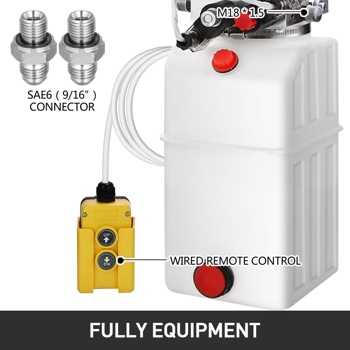 Double Acting Hydraulic Pump for Dump Trailers Kit - 12VDC - 6 Quart Reservoir