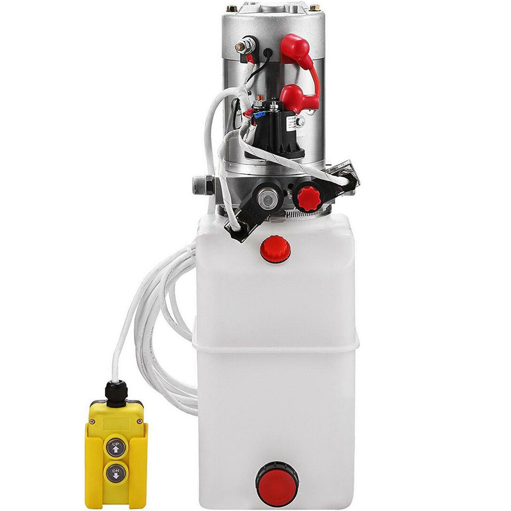 Double Acting Hydraulic Pump for Dump Trailers Kit - 12VDC - 6 Quart Reservoir