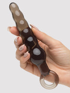 BASICS Beaded Anal Prober with Finger Loop 5.25 Inch, Black