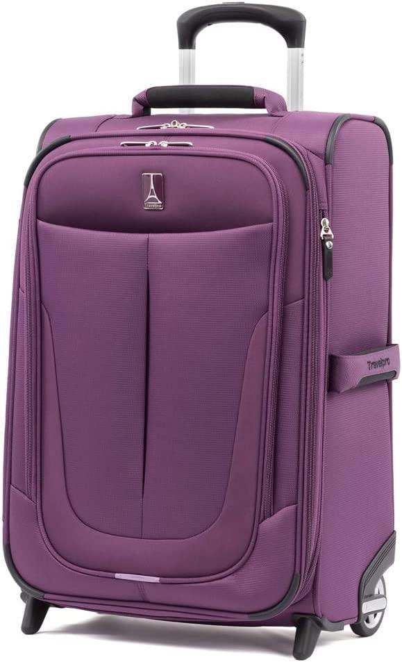 Skypro Lightweight Airline Size Carry On Luggage Trolley Suitcase (Orchid Purple, 22" Expandable Rollaboard)