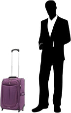 Skypro Lightweight Airline Size Carry On Luggage Trolley Suitcase (Orchid Purple, 22" Expandable Rollaboard)