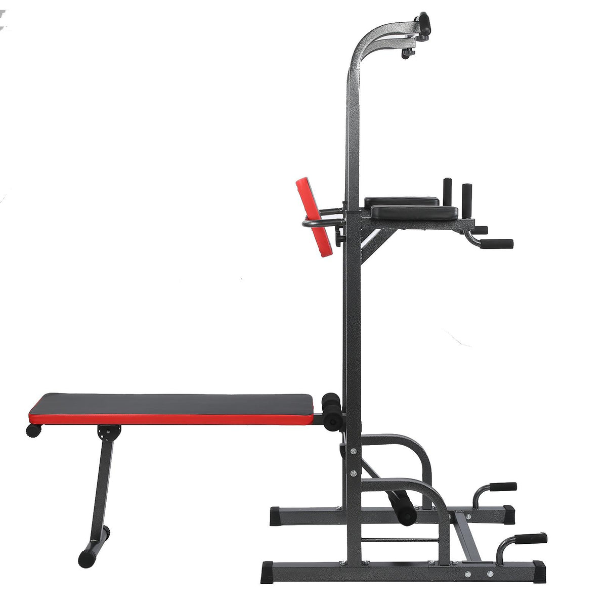 Multifunction Pull-Up Bar Bracket with Foldable supine board Bench 6 Adjustable Height Fitness Equipment