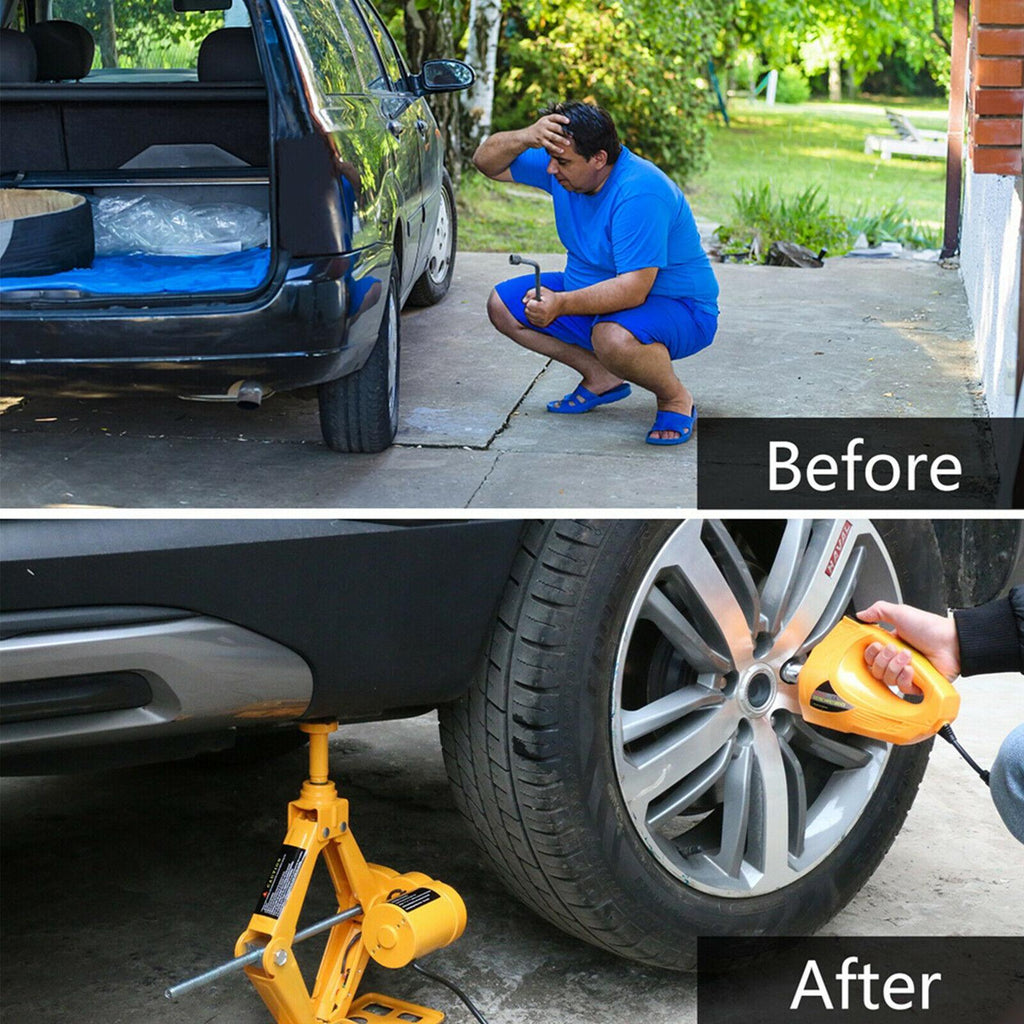 12V 3 Ton Automotive Electric Scissor Jack Car Jack Lift with Impact Wrench Set