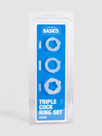 BASICS Triple Cock Ring Set (3 Count), Clear | Clear