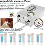 hantop 12l cow milking machine, rechargeable pulsation speed adjustable vacuum pump with pressure gauge, 304 stainless steel bucket cow milker machine (pro plus)