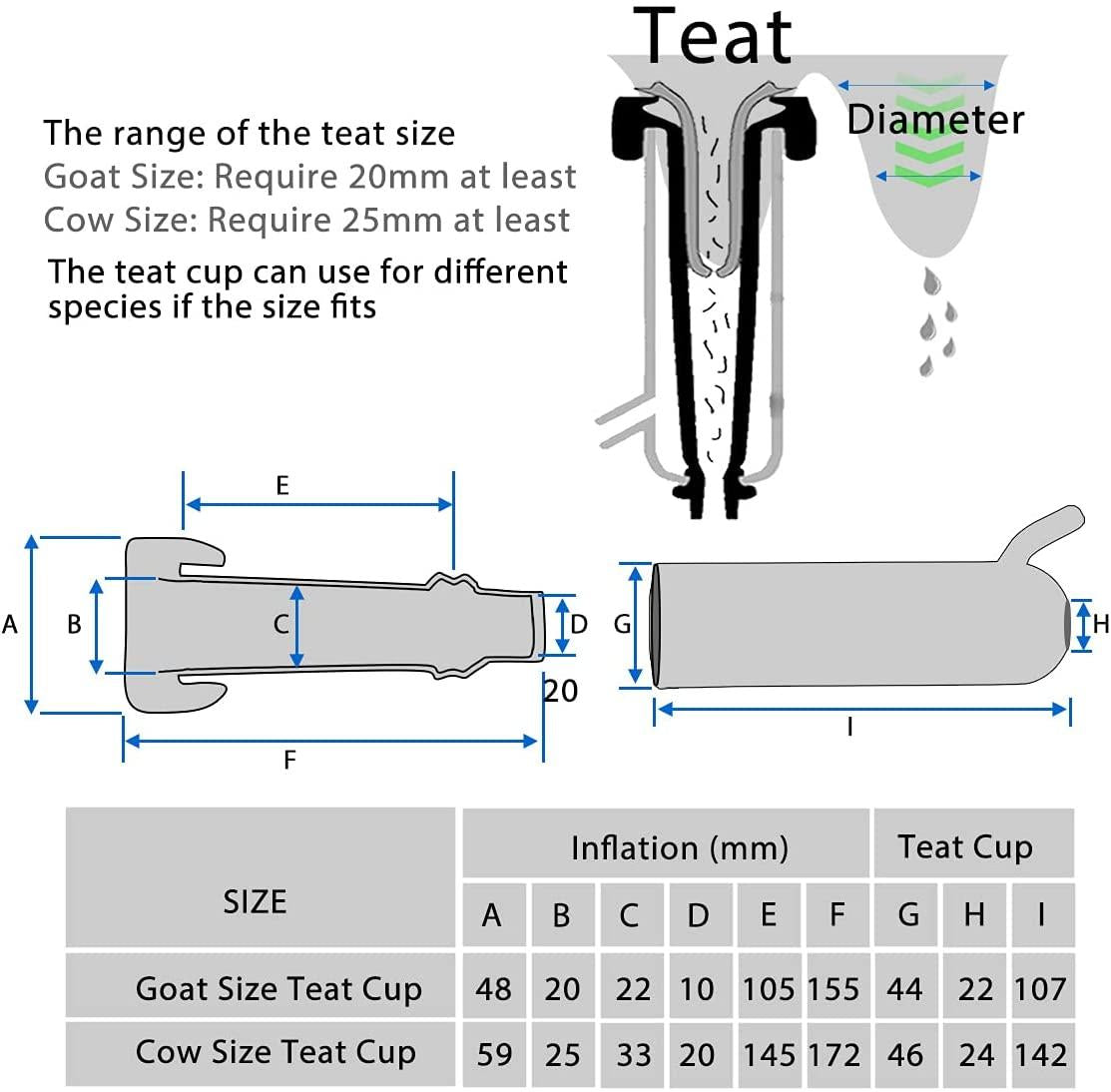hantop cow milking machine, pulsation vacuum pump milker, automatic portable livestock milking equipment (3l, for cow)