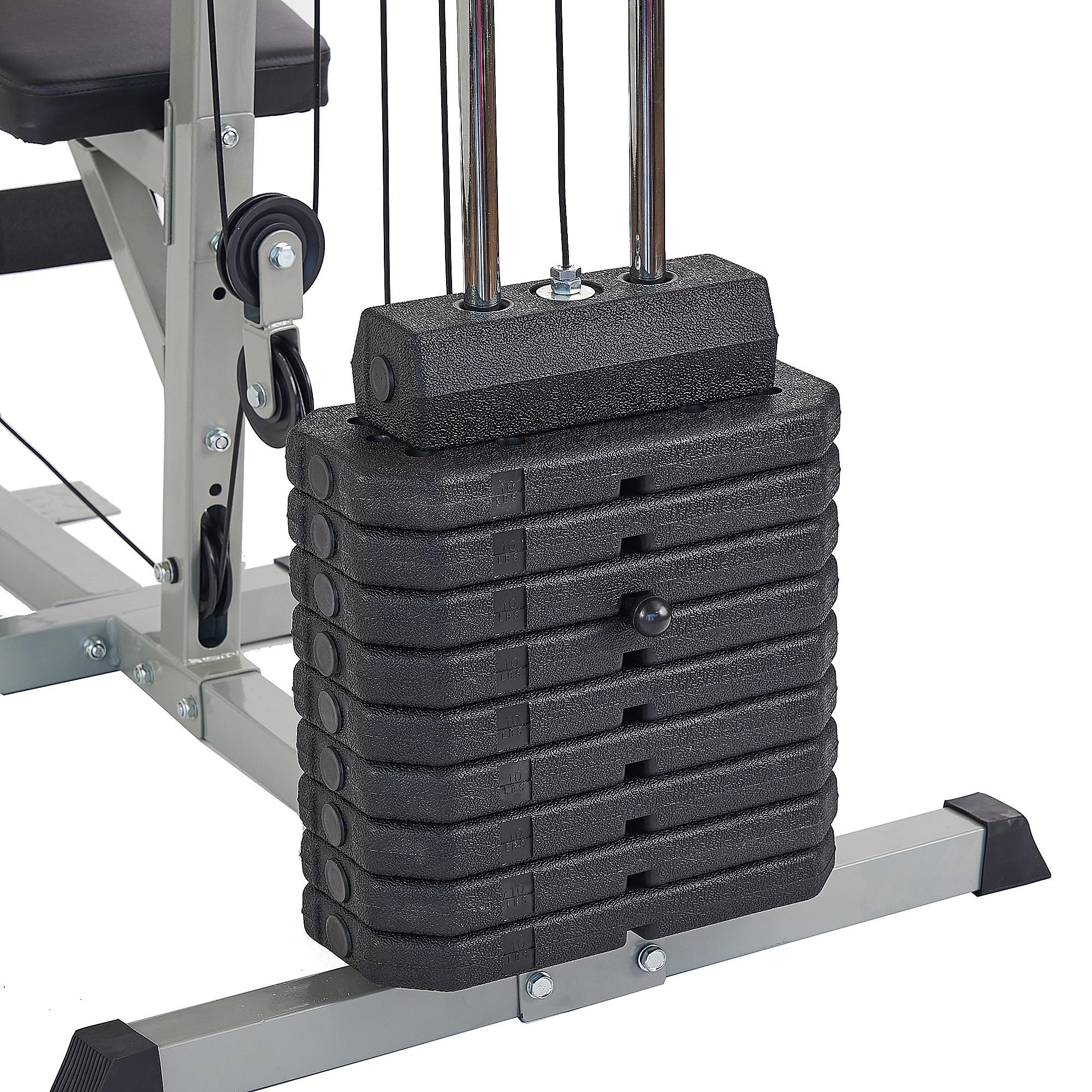 Everyday Essentials Home Gym System Workout Station with 330 Lbs. of Resistance, 125 Lbs. Weight Stack, Comes with Installation Instruction Video